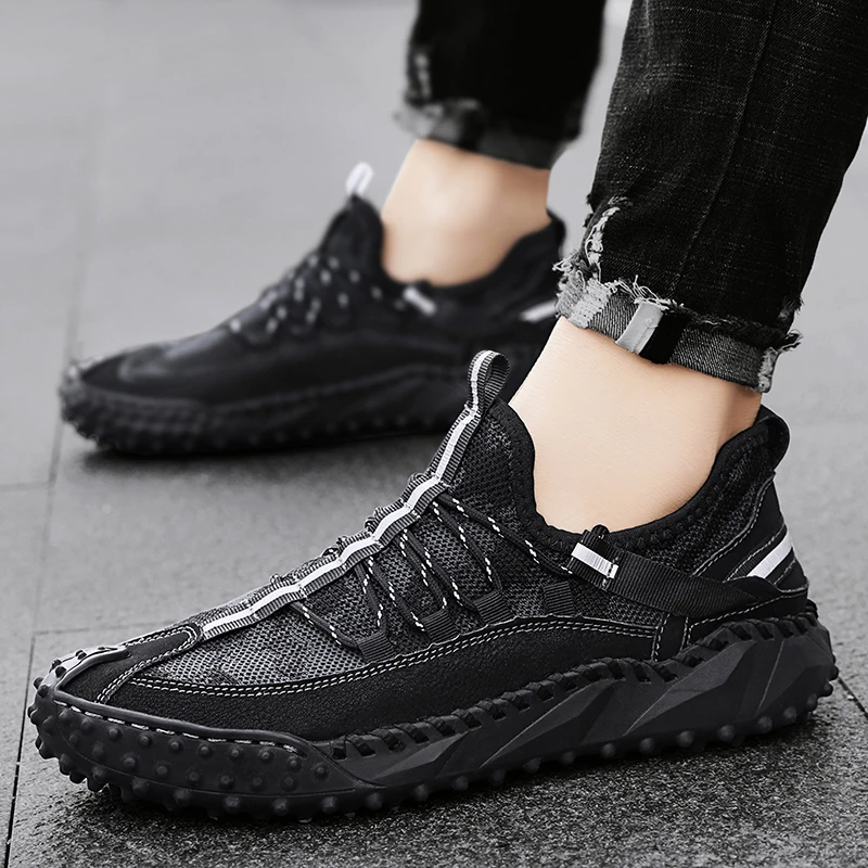 Мужская Летняя походная обувь дышащие Нескользящие кроссовки из резины для