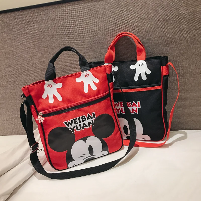 

Disney New Messenger Bag Mickey Printed Fashion Canvas Bag Boys Hand-held Make-up Backpack