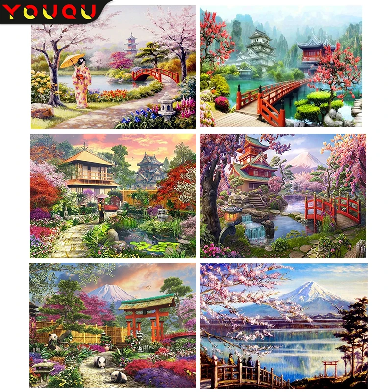 

Japanese Building Scenery 5D Diamond Paintings New Arrivals Jewelry Embroidery Cross Stitch Kit Mosaic Diy Kit for Adults Gift