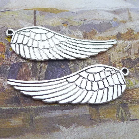 

5pcs/Lot 16*48mm Antique Silver Angel Wing Charm Pendants For DIY Necklace Bracelet Jewelry Making Findings Metal Charms