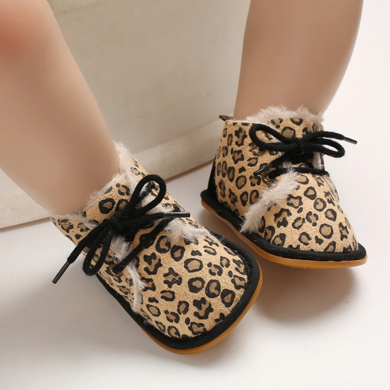 Leopard Theme Baby Shoes Boy Newborn Infant Toddler Casual Cotton Sole Anti-slip Breathable First Walkers Crawl Moccasins Shoes images - 6