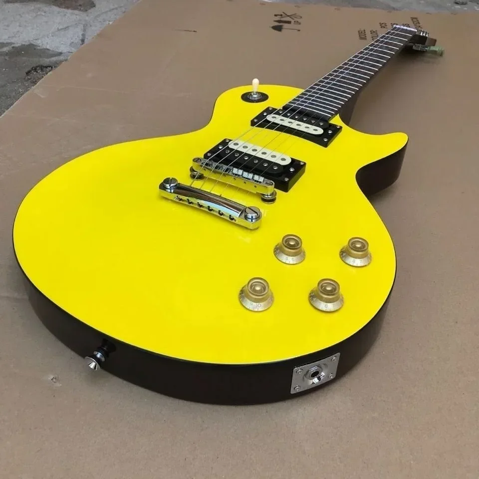 Электрогитара на заказ накладка из палисандра желтый корпус сделано в Китае