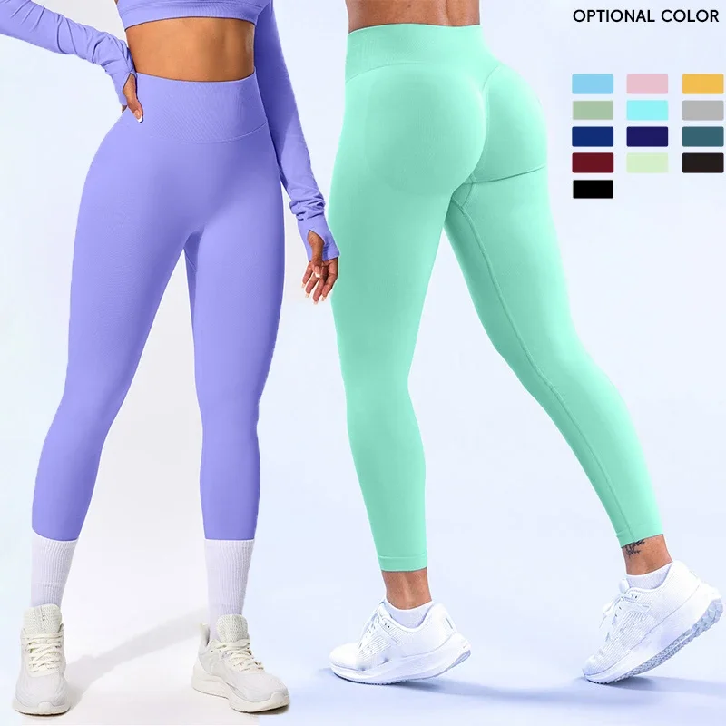 Бесшовные леггинсы с высокой талией для занятий йогой