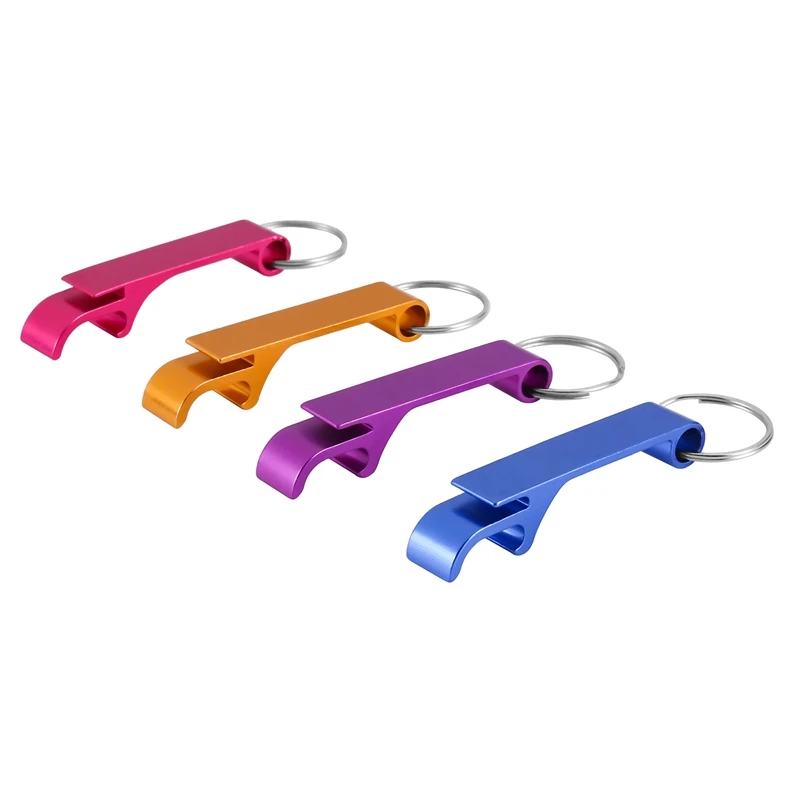 

100Pcs 8 Color Metal Bottle Opener, Split Key Ring Chain Keychain Bulk Aluminum Pocket Claw Bar Soda Beer Bottle Opener