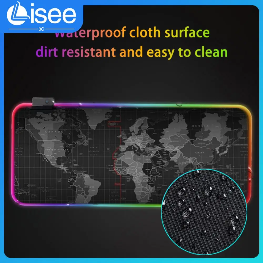 

Anti-skid Waterproof Backlight Mause Carpet Led Light Mousepad Gamer Mouse Pad Luminous Desk Protector Rgb Keyboard Cover Map