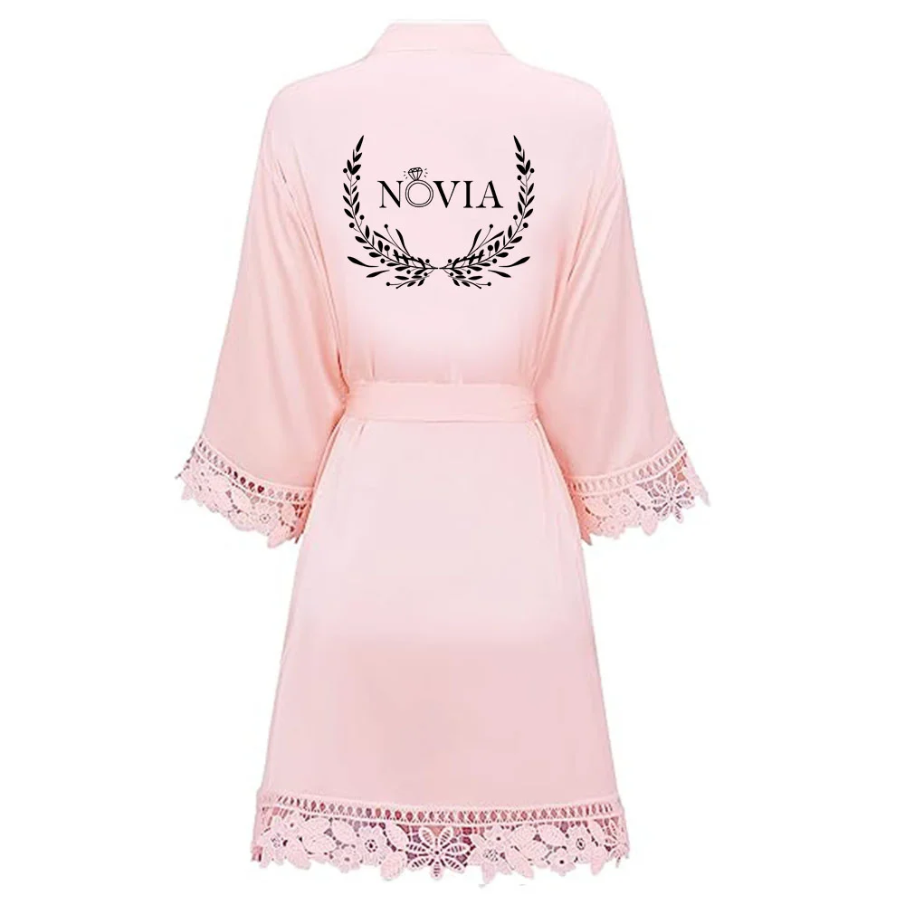 

Wedding Party Team Bride Robe Kimono Satin Pajamas Bridesmaid Bathrobe XKMH019