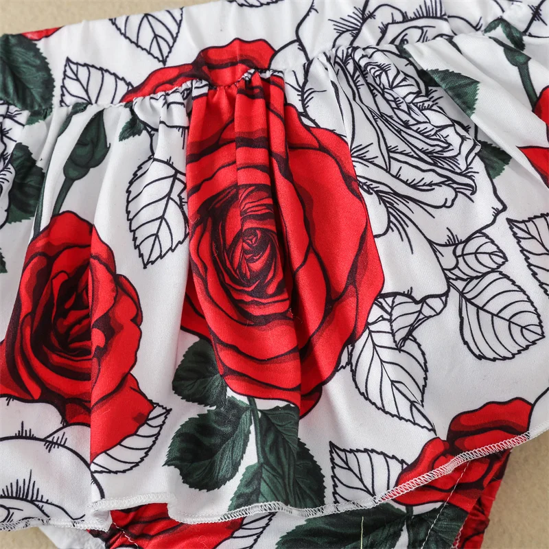 3 шт. детский хлопковый костюм с коротким рукавом юбка цветочным принтом и