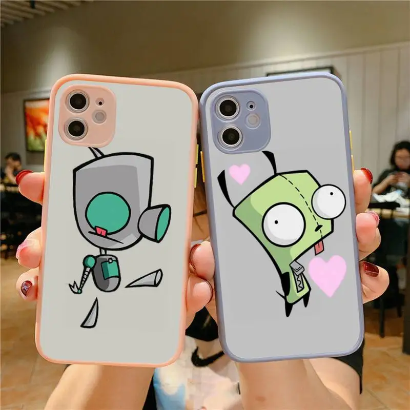 

Invader Zim Phone Case for iPhone X XR XS 7 8 Plus 11 12 13 pro MAX 13mini Translucent Matte Shockproof Case