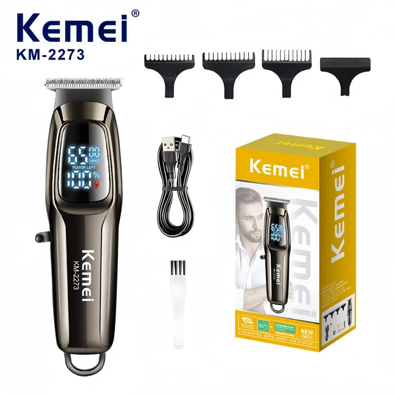 Kemei KM-2273 Профессиональная электрическая машинка для стрижки волос с цифровым
