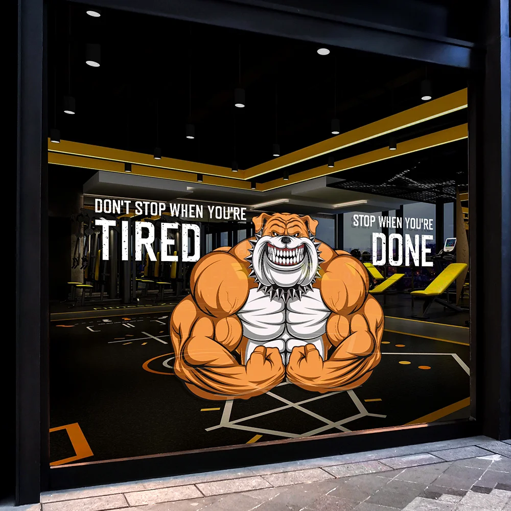 QiAds на заказ Sense of power декоративная пленка для спортзала английская стеклянная