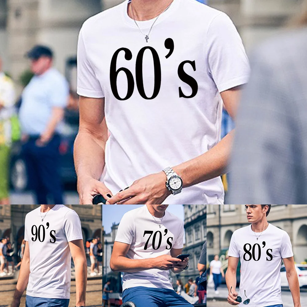 

Футболка мужская с круглым вырезом, простая повседневная тенниска с винтажным принтом, универсальная приталенная Майка с короткими рукава...