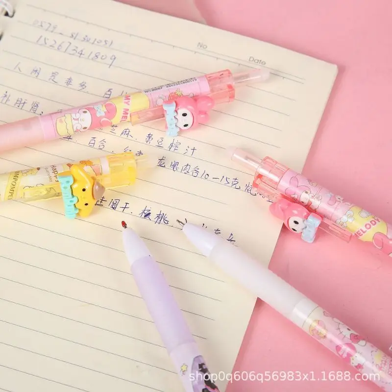 2025 New Sanrio Cartoon Hello Kitty Kuromi Patch Press Neutral Pen Stainless Steel Student 0.5mm School Gift