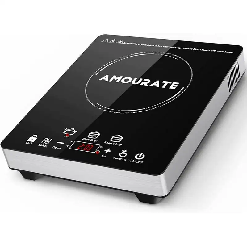 

Portable Induction Cooktop Countertop Burner, Double-Layer Heating Coil, Heating Speed Increased by 60%, Fits 4.72"-10.24" Pots,