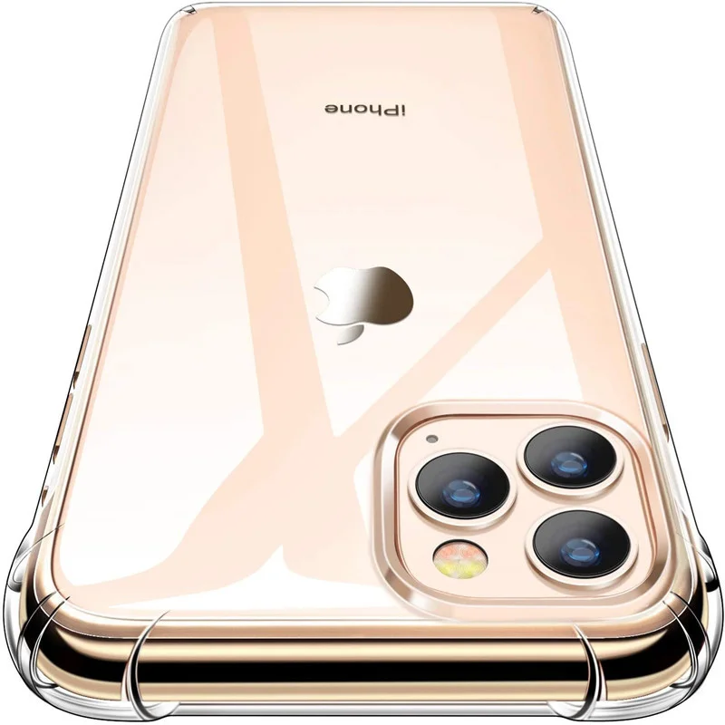 

Противоударный защитный кристально прозрачный чехол для телефона iPhone 11 Pro Max XS X XR 7 8 Plus SE 2 2020, мягкий силиконовый прозрачный чехол