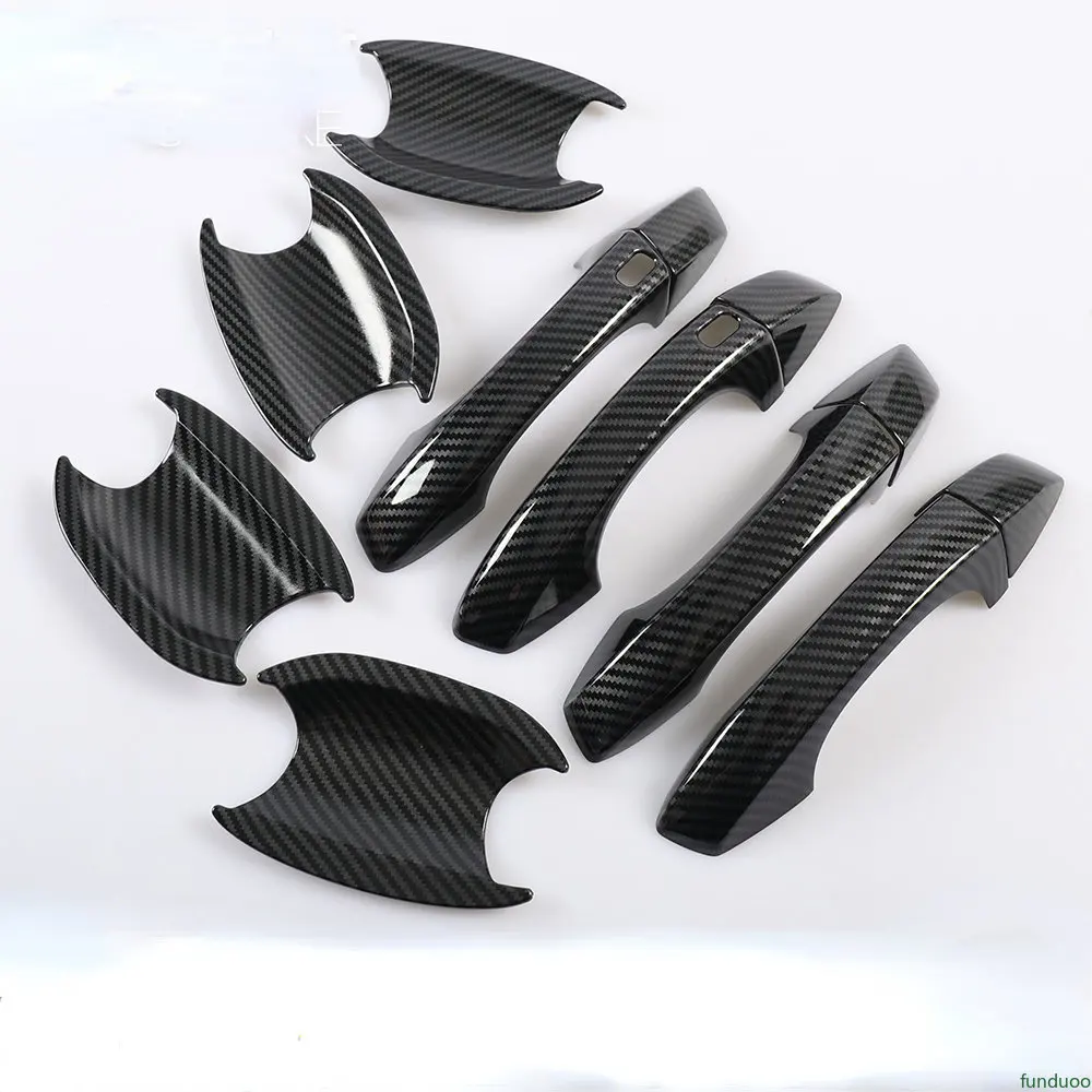 

New Carbon Fiber Chrome Car Side Door Handle Cover Trim Sticker For VW T-ROC 2016-2021 Volkswagen T ROC TROC Styling Accessories