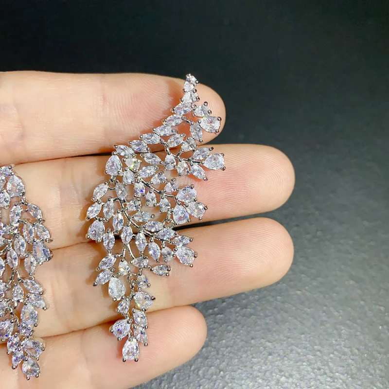 Серебряные серьги в форме листа преувеличенные персонализированные из