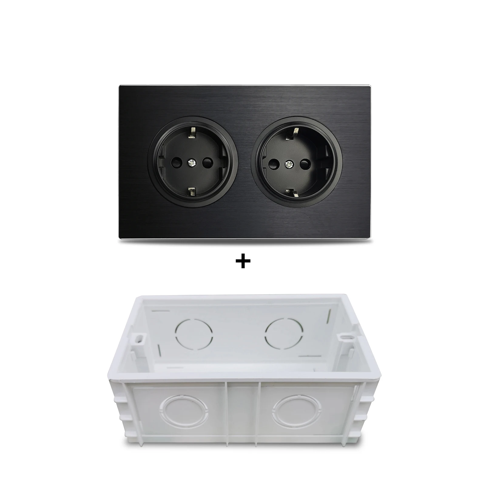 

Wallpad L6 двойная розетка коричневая