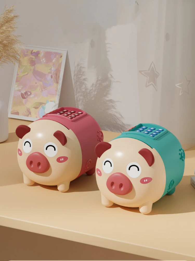 

Coin Money Box Kids Cartoon Papper Money Toy Hidden Safe Intelligent Password Cute Pig Piggy Bank Counter hucha Home Decoration