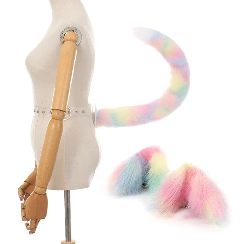 

Foxes Ears Tail Set Ears Headband with Tail Halloween Party Anime Cosplay Props