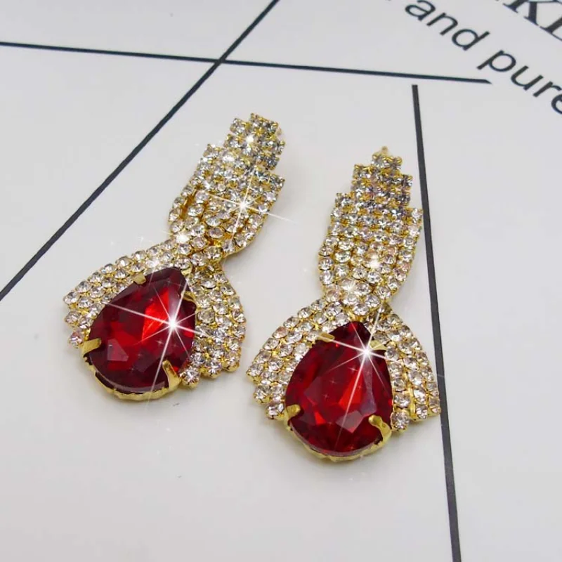 

2022 New Fashion Drop Earrings for Women Bridal Crystal Earrings Luxury High Quality Wedding Engagement Jewelry
