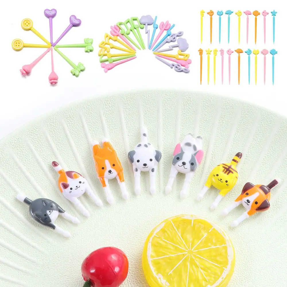 

Decoration Cartoon Animal Plasic Tableware Bento Crockery Kids Food Picks Children Fruit Forks Cute Mini Toothpicks