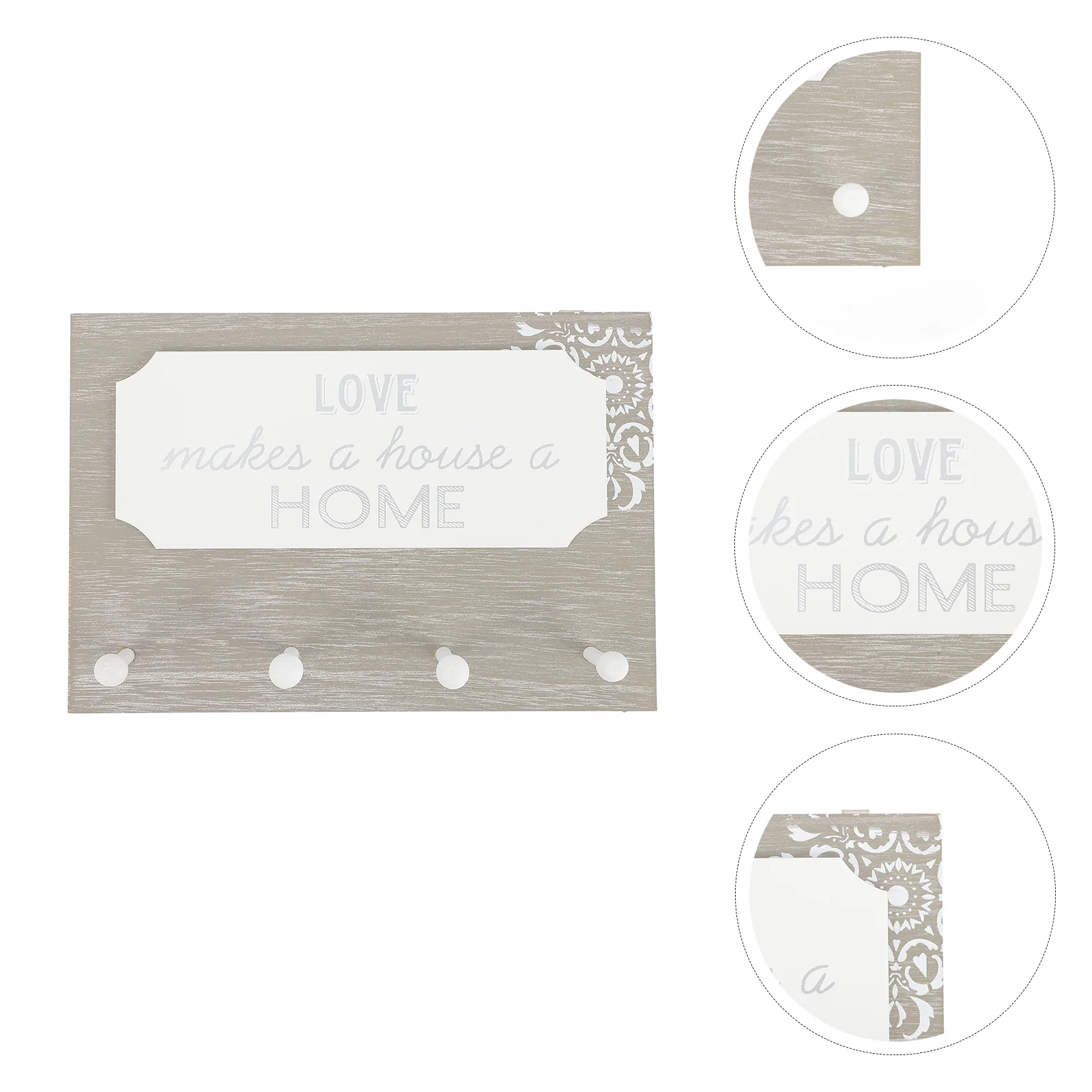 

Настенный деревянный держатель для ключей, декоративный настенный органайзер с 4 крючками для ключей в деревенском стиле