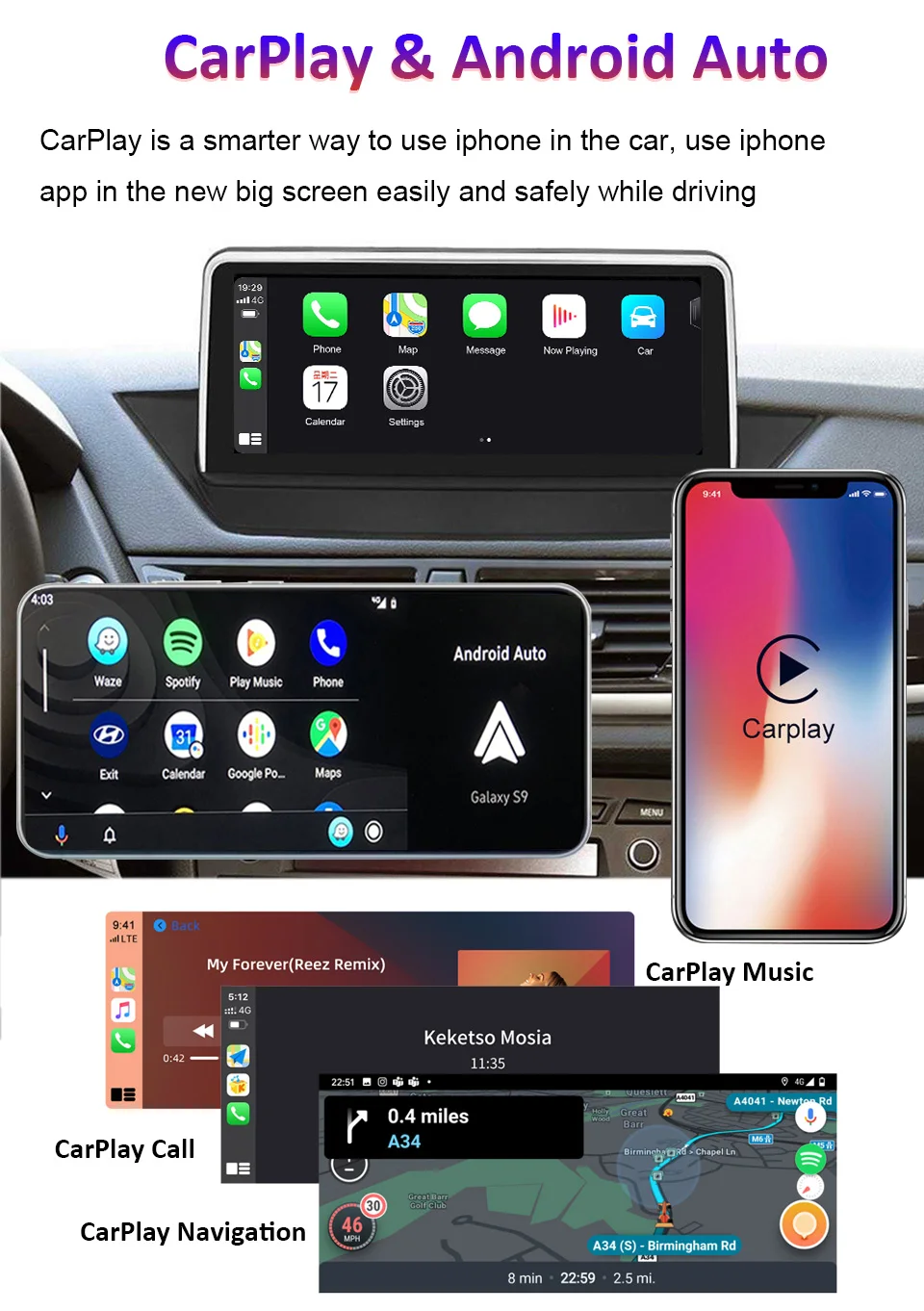 Bonroad 10 25 'ɻMW E90 Linux беспроводной Carplay Android автомобильный мультимедийный экран