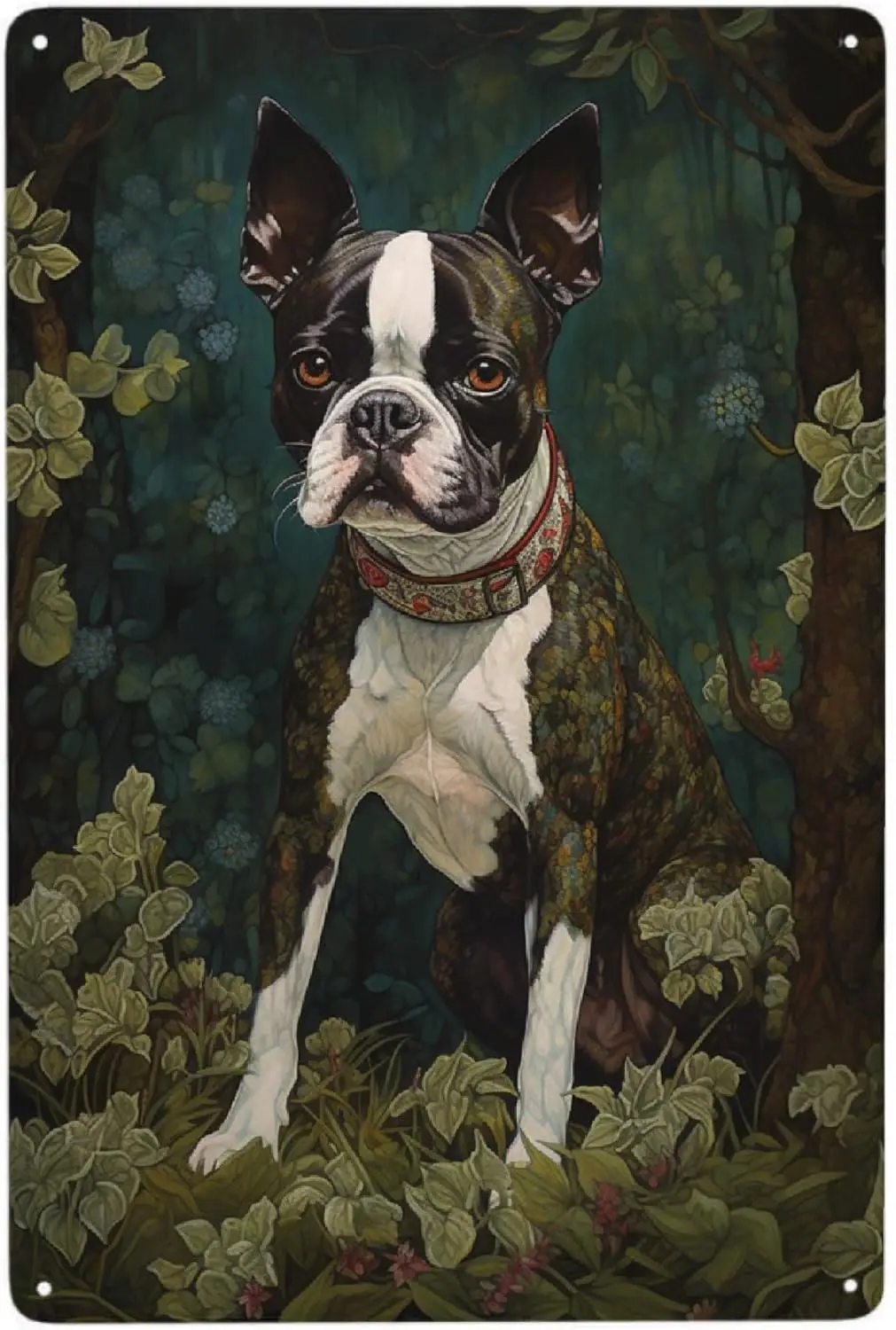 JOCASA Бостон-терьер винтажный металлический плакат Декор-ретро алюминиевая