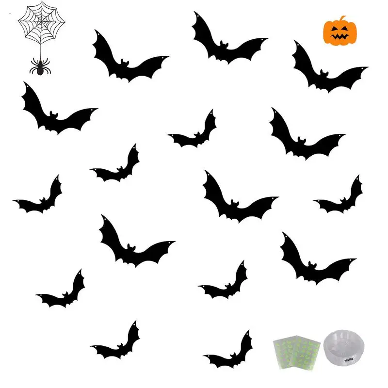 

Летающие летучие мыши на Хэллоуин 16 шт. водонепроницаемые 3D летучие мыши украшения на Хэллоуин водонепроницаемые реалистичные летучие мыши с глазами разных размеров часть