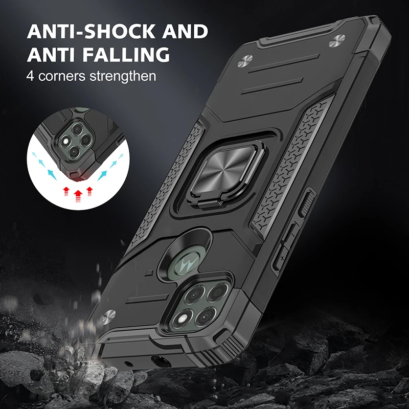 shockproof armor phone case for motorola g9 plus g8 power lite g7 car holder with ring protection cover for moto g stylus g fast free global shipping