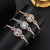 podollan noble rhinestone charm bracelets luxury big zircon bangle bracelet for women girls fashion jewelry