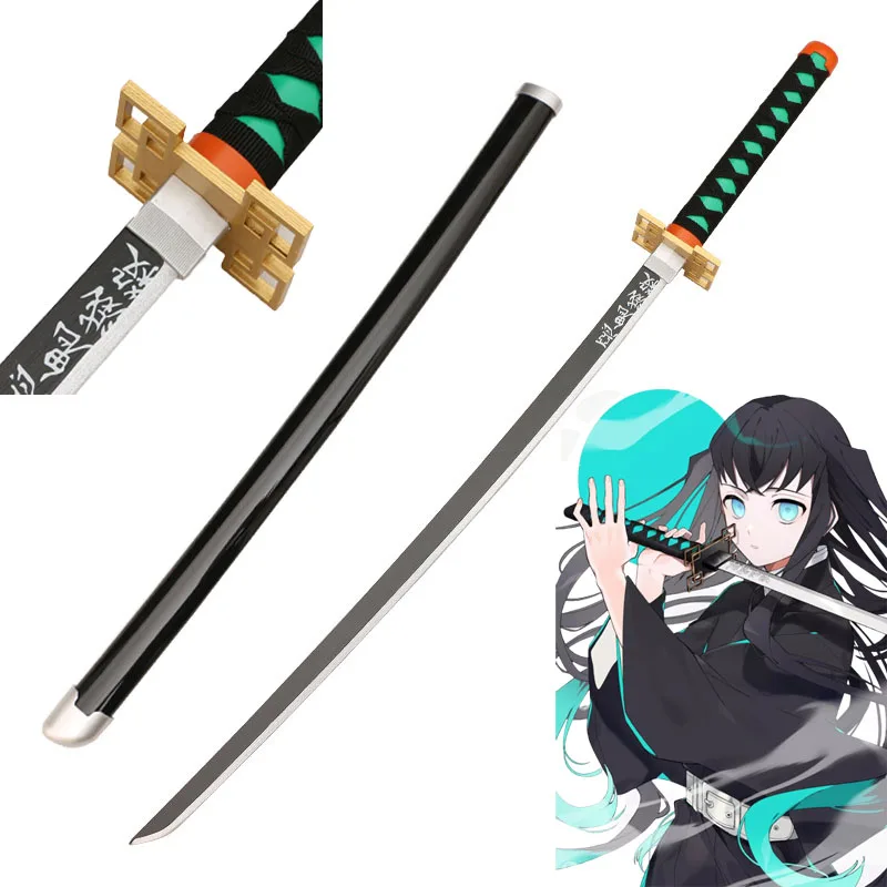 

Cosplay Anime Kimetsu no Yaiba Sword Awesome Weapon Katana Demon Slayer Tokitou Muichirou Satoman Tanjiro Sword 104cm Wood Prop