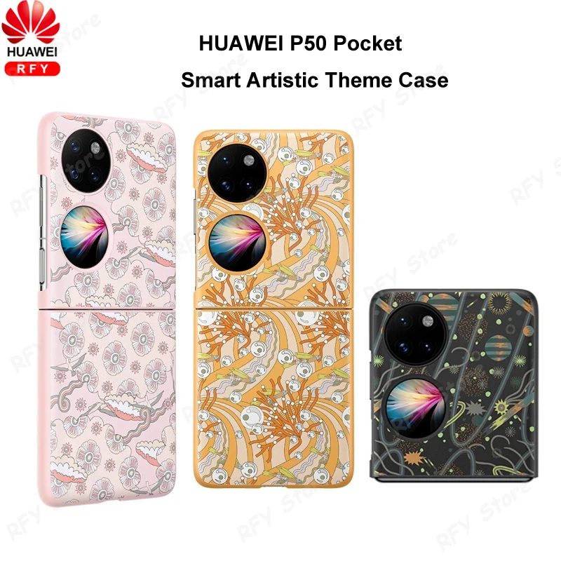 

Original HUAWEI P50 Pocket / Pocket S Case Smart Cover Support Download Artistical Theme Back Protective Shell for P50 Pocket