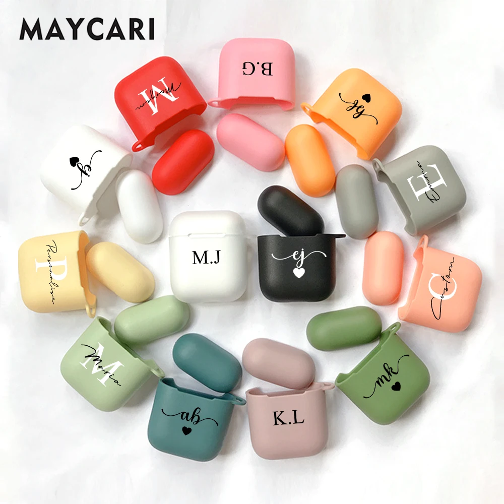 

MAYCARI Custom Personalised Name Letter Text Love Earphone Case For Airpods Pro 2 1 3 Gift Soft Silicone For Airpods Pro Cover