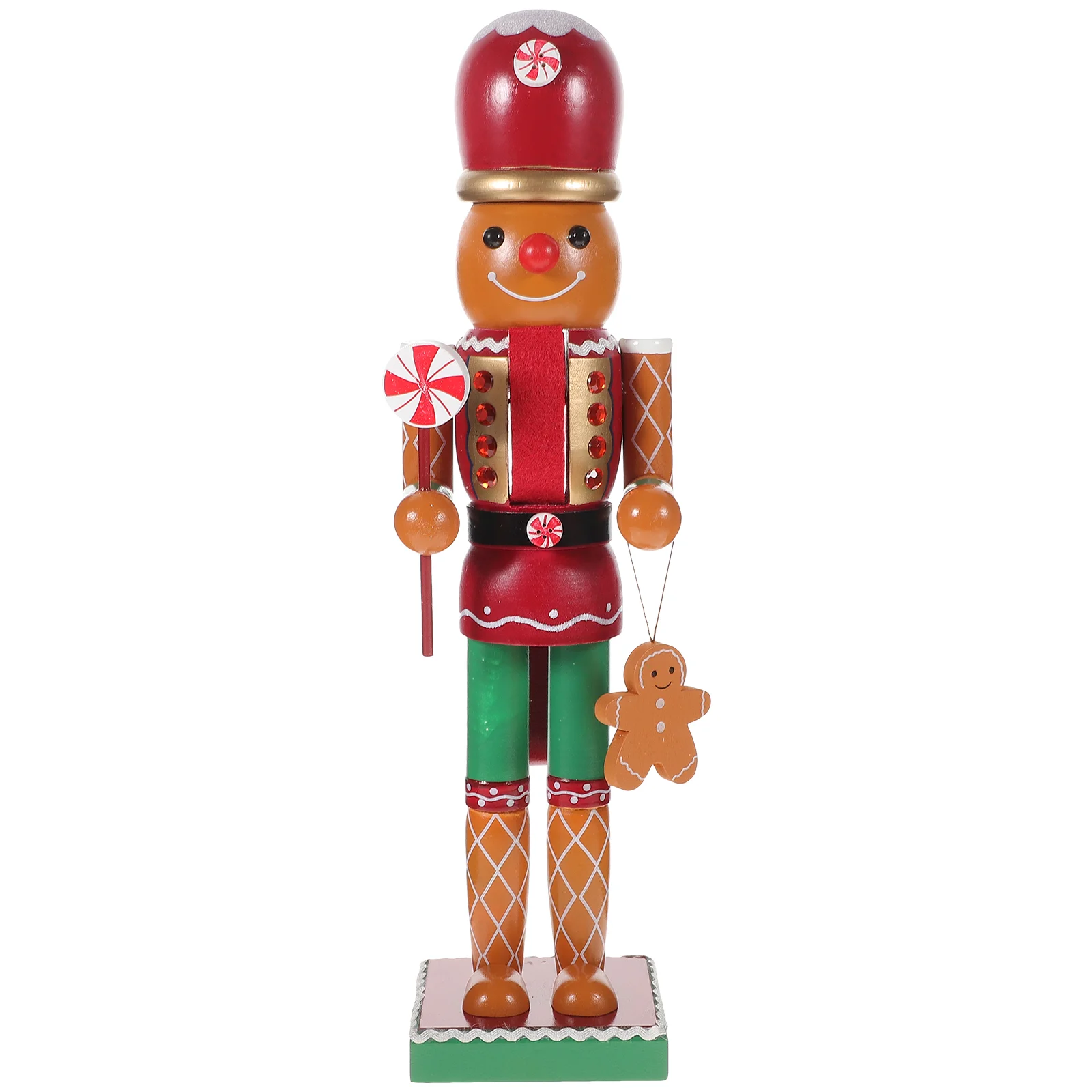 

Nutcracker Ornament Mini Toys Kids Home Xmas Decor Statuette Tabletop Wooden Craft Gingerbread Man Adorn Delicate Child