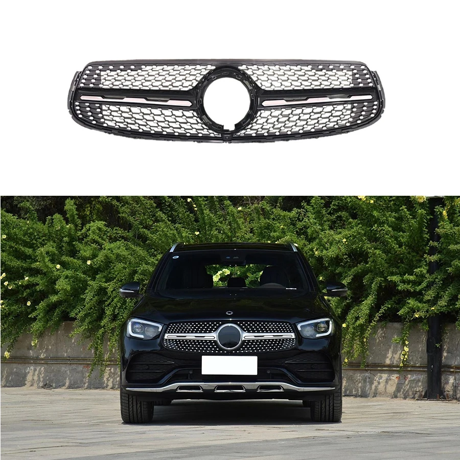 Фото Алмазная решетка X253 GLC200 GLC250 GLC300 GLC450 GLC63 Решетка без центрального логотипа 2020+ GLC Coupe для GlC Class W253 №1