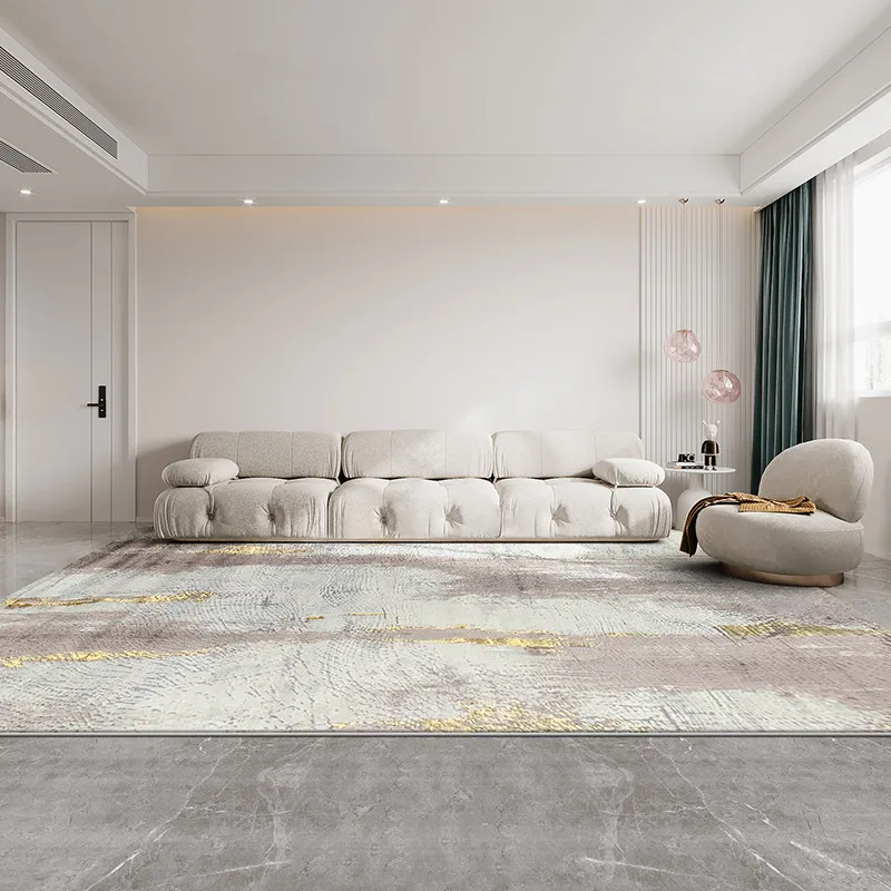 

Imported Light Luxury 3d Printed Carpet Modern Minimalist Gray Coffee Table Blanket Living Room Nordic Bedroom Bedside Blanke