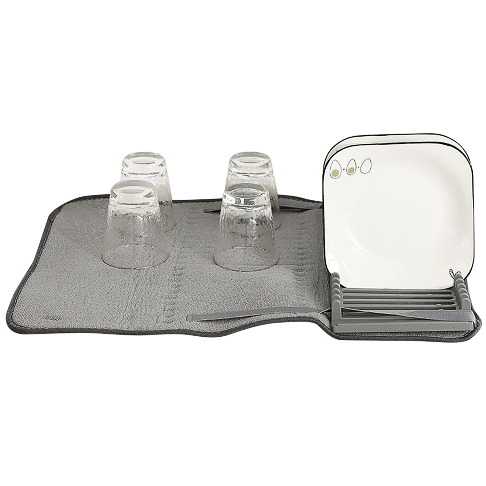 

Large Dish Drying Mat Absorbent Dishes Drainer Dish Cups Draining Pad Quick Drying Easy To Clean Practical Dish Draining Tool