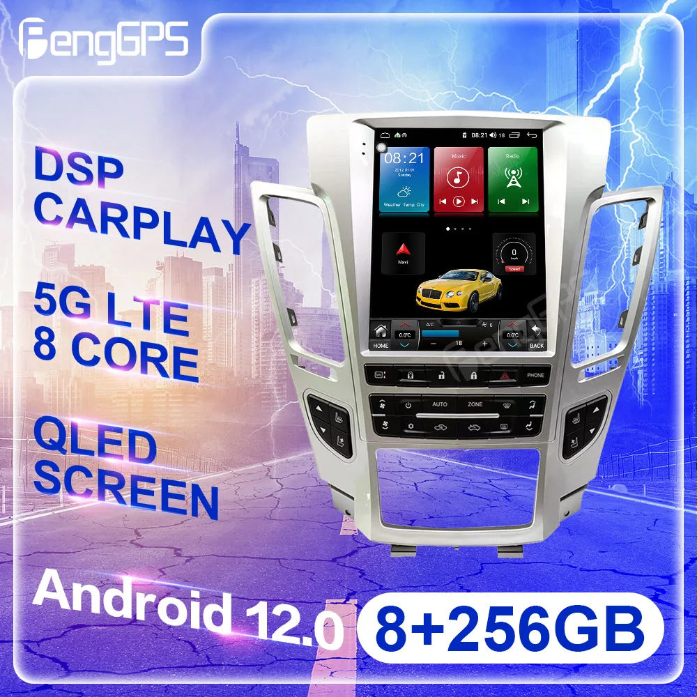 

256G Android12 Tesla Style Screen For Cadillac CTS 2008 2009 2013 Car Radio Multimedia Video Player Navigation GPS 2 Din Dvd