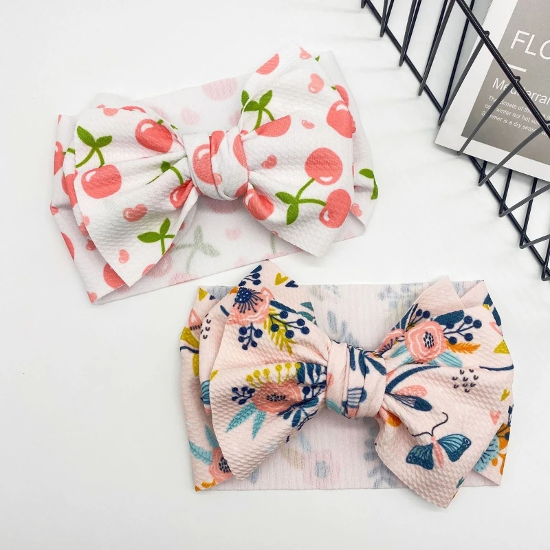

57EE Elastic Bowknot Baby Headband Kids Newborn Infant Headwear Decor for Toddler Girls Baby Shower Party Headdress Props