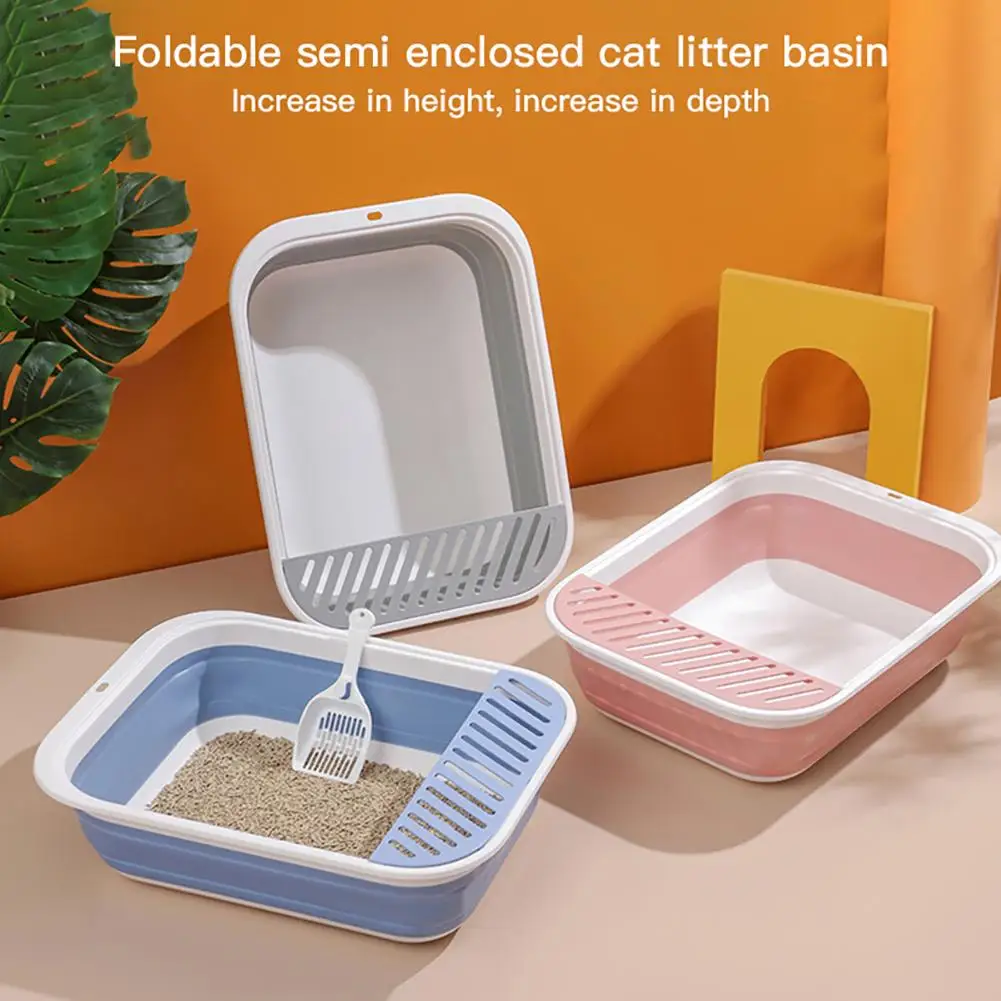 Open Kitten Potty Pan Travel Litterbox With Scoop Cat Toilet