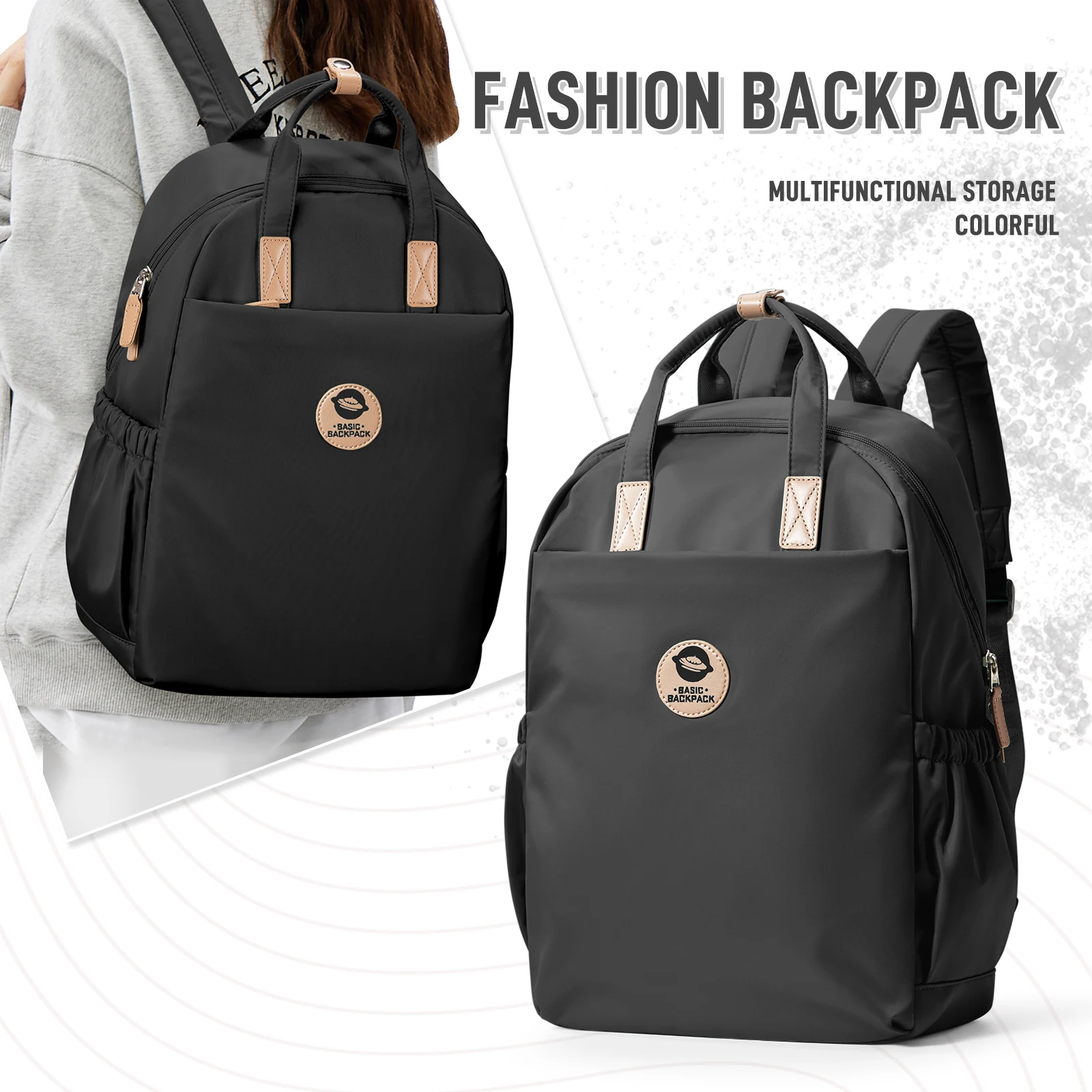 Нейлоновый школьный рюкзак унисекс легкая водонепроницаемая сумка для