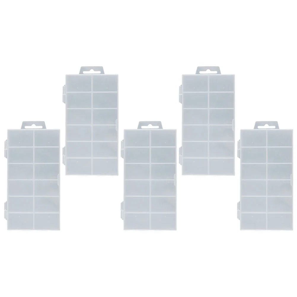 

5Pcs Household Beads Containers Multi-grid Button Boxes Storage Cases Nail Accessory