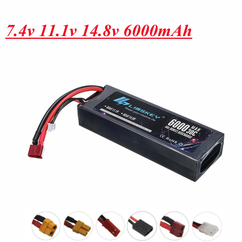 Аккумулятор LiPo для радиоуправляемый самолет Квадрокоптер 7 4 В 11 1 14 8 в 6000 мА · ч 4s