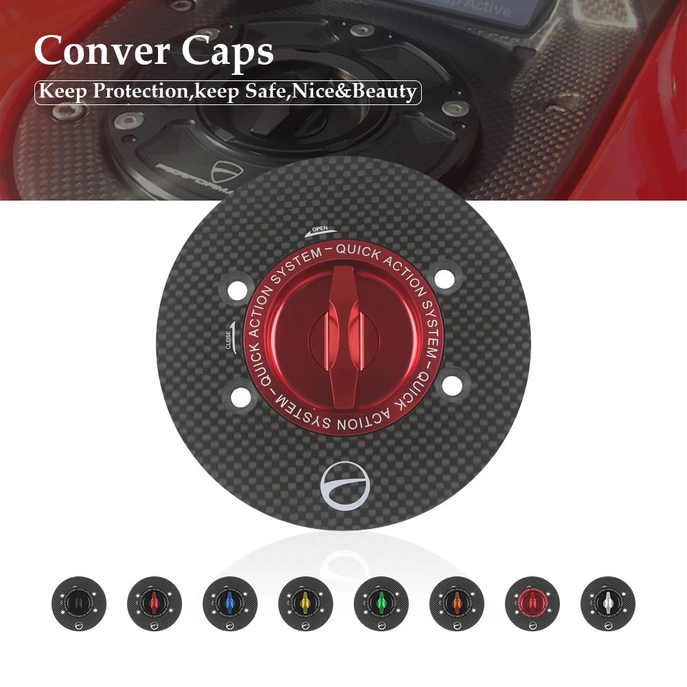

Carbon Fiber Motorcycle Accessories Quick Release Key Fuel Tank Gas Oil Cap Cover for BMW K1600GT K1600GTL 2010-2012