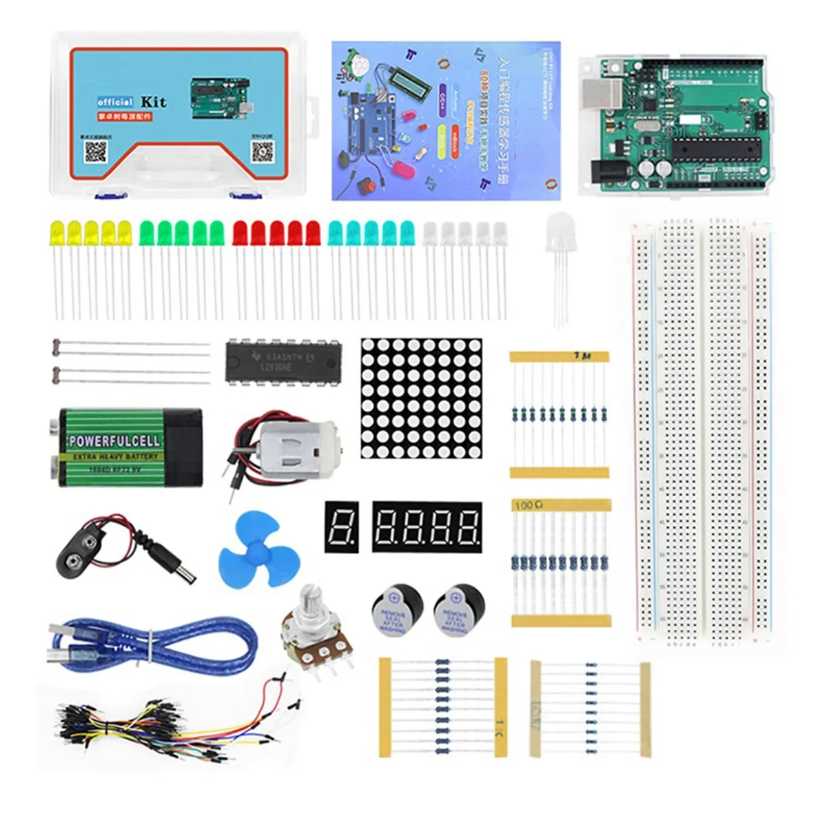 

For Arduino UNO R3 Atmega328P 32KB Arduino MCU C Language Programming Learning Development Kit (Starter Kit)