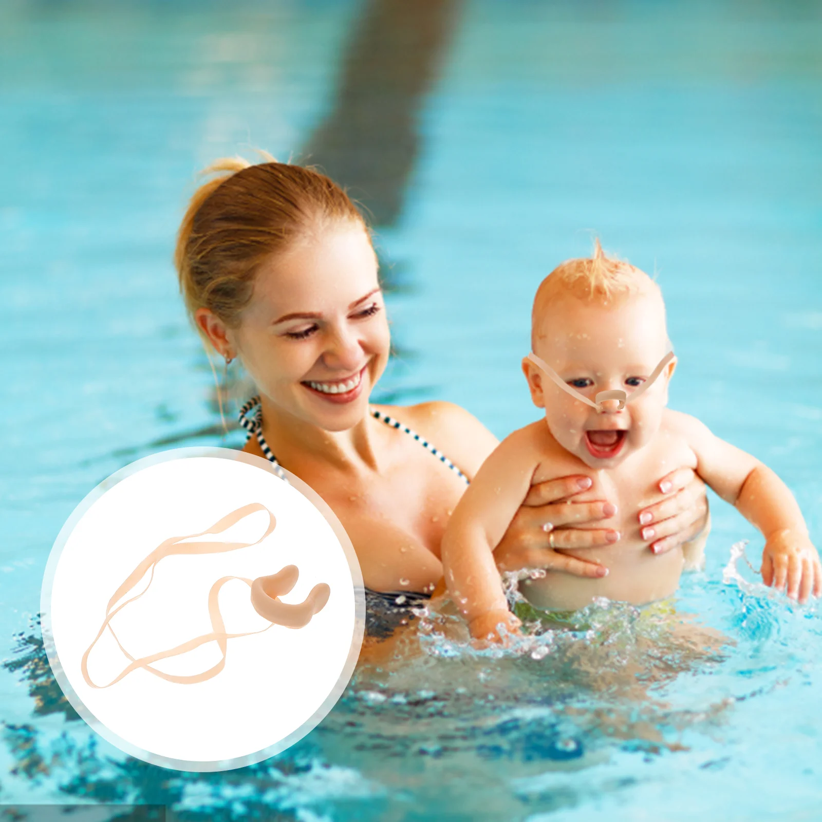 

1pcs Swimming Nose Clip Comfortable Latex Plugs Nose Clip with Strap for Adults Kids Swimming