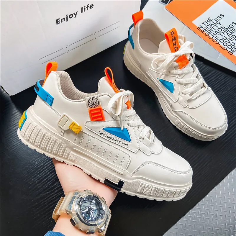 Мужские летние повседневные туфли удобные дышащие на толстой подошве модная