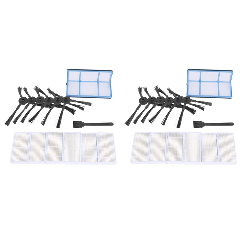 

For Robotic Vacuum Ilife V3 V3S V5,Pro Robot Vacuum Cleaner Filters And 12 Side Brushes And 2 Primary Filter And 2 Brush
