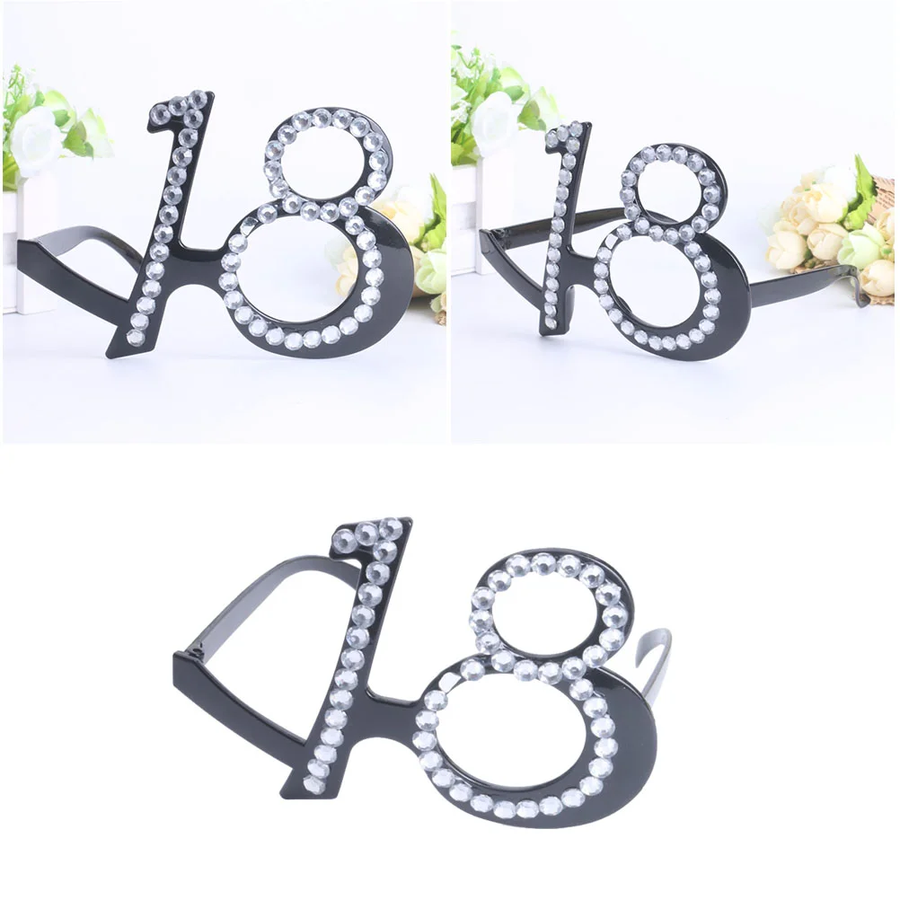 

1 Pc Number 18 Eyeglass Novelty Lens Funny Tricky Sunglass Modeling Eyeglass Eyewear for Photo Props Party Carnival